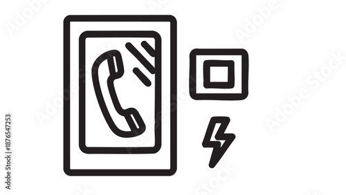 A smartphone is charging with a lightning bolt symbol indicating fast charging capability