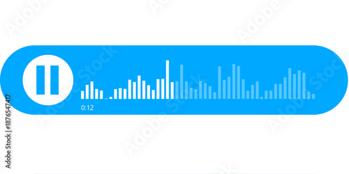 Clean Vector Voice Message Bubble Interface with Audio Waveform for Modern Chat and Social Media Mockups