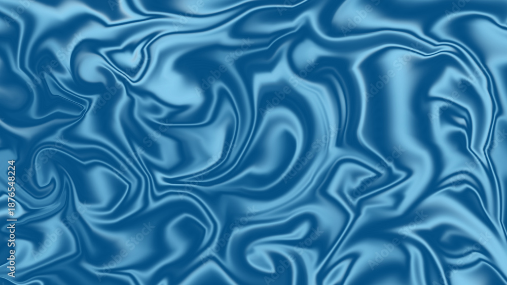 Obraz premium Abstract blue liquid marble texture with silky satin waves and soft flowing gradient background