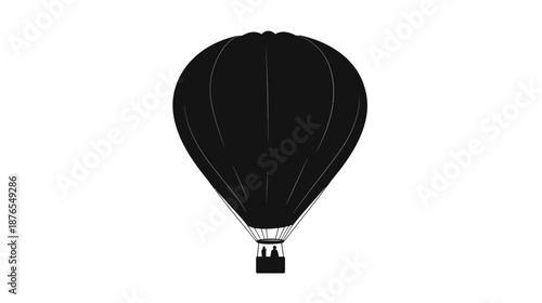 Hot air balloon soaring over scenic landscape at sunset