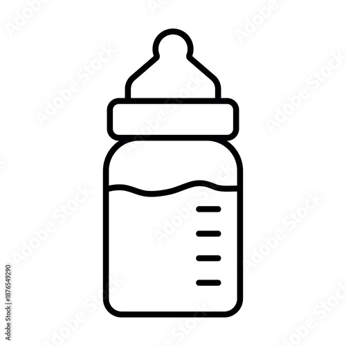 
An illustration of a black icon of baby supplies on a white background