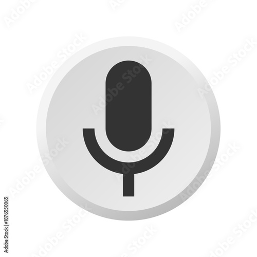 Minimalist microphone icon designed for voice recording apps, podcast branding, radio station logos, and multimedia player interfaces.