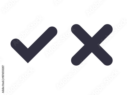 Cross and check icon symbol 
