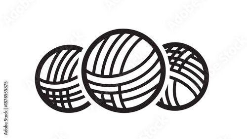 Three balls arranged together in a simple graphic illustration