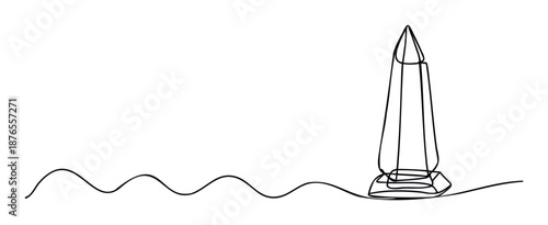 Continuous line drawing of a sleek award trophy symbolizing achievement and success, perfect for corporate branding, event promotions, and inspirational graphic communication