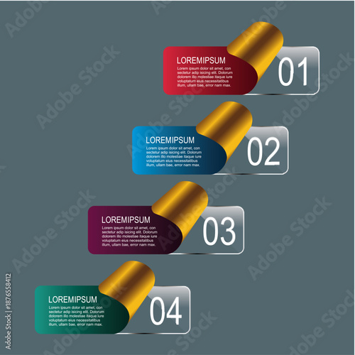 Numbered Arrow Flow Infographic