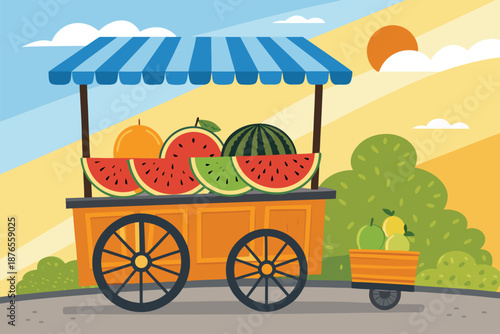 Local Fruit Cart Tropical Color Pop