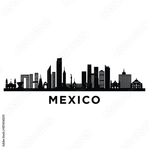 mexico city skyline with various buildings and towers