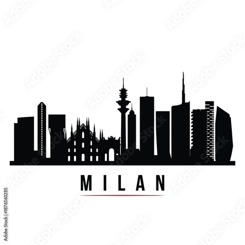 milan city skyline with tall buildings and towers