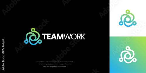 teamwork logo design vector, community logo idea