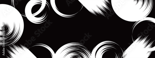 和風の筆書き抽象バナー