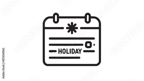 A calendar page marked for a holiday, illustrated in simple black lines.