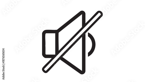 Simple line icon of a muted speaker symbolizing silence or quiet mode