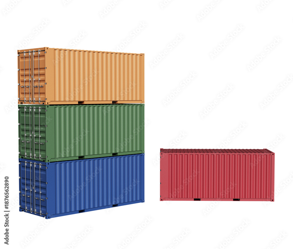 Fototapeta premium 컬러풀 선적 컨테이너 목업 Colorful Shipping Container Mock up