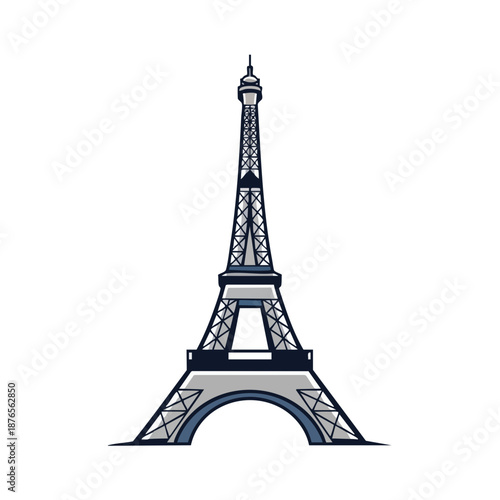 Eiffel Tower illustration isolated on a white background.