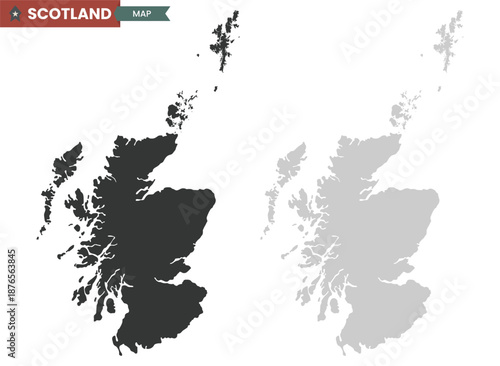 Map of Scotland. Detailed political map. Vector illustration