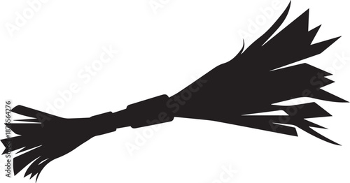 Broomstick silhouette on white background