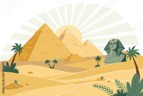 Morning Light Desert Dune Illustrati