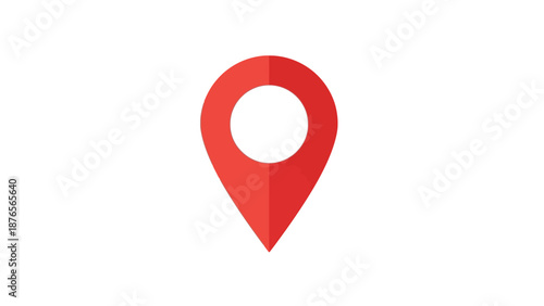Red Map Pin Icon on White Background.