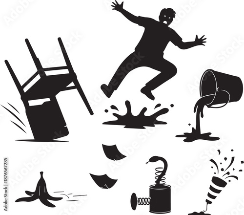 Chaotic scene with accidents