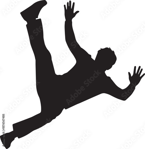 Person falling silhouette