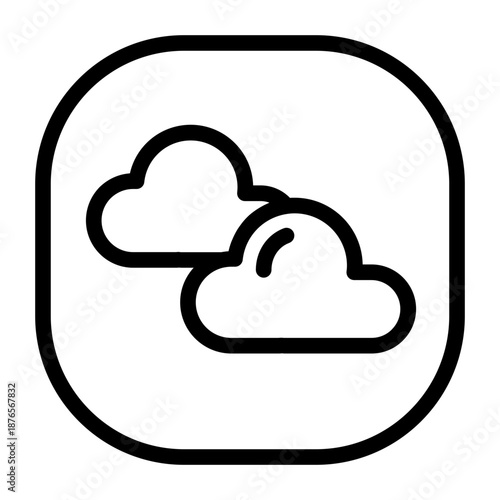 Cloudy weather icon flat design vector illustration