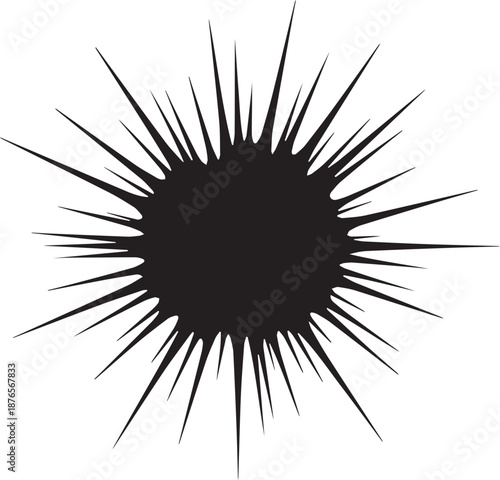 Black sunburst silhouette