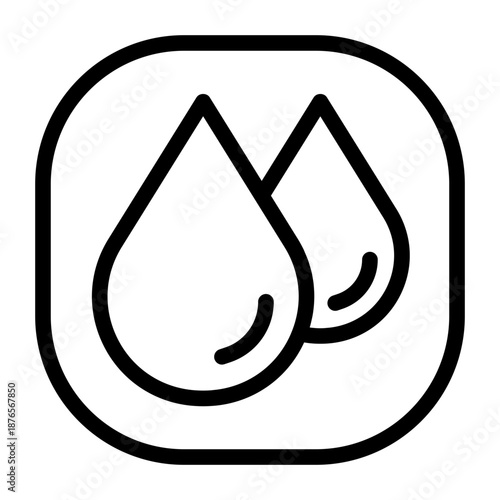 Rain Drops Flat Design Icon Vector Illustration