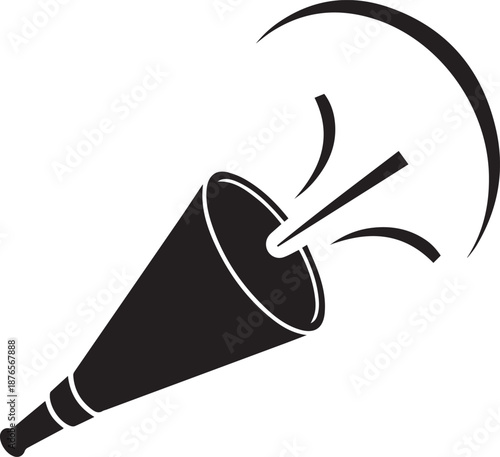 Black megaphone with sound waves