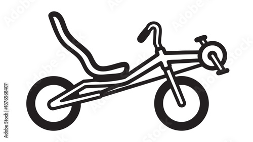 A simple line drawing of a bicycle on a plain white background