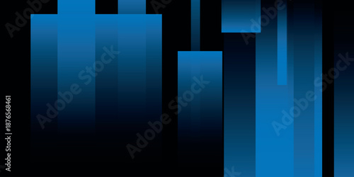 Black background with glowing abstract blue square shapes. Modern and futuristic background concept. Vector illustration EPS. 4