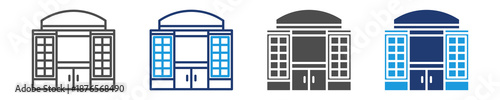 shopping center icon set multiple style