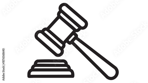 A gavel resting on a sound block, symbolizing justice and law, viewed from a slight angle