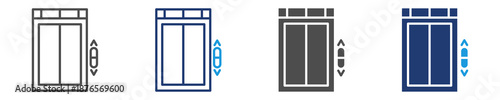 elevator icon set multiple style