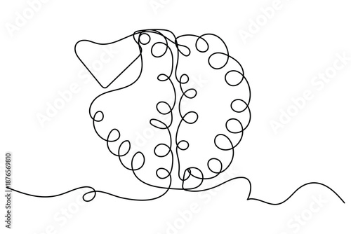 Single line heart and brain illustration representing mental and emotional balance

