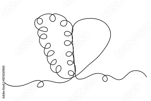 Single line heart and brain illustration representing mental and emotional balance
