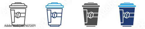 coffee icon set multiple style