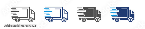 delivery icon set multiple style