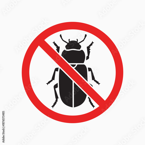 No Insect Zone: A stark, graphic illustration of a no insect symbol, a clear and impactful message of pest control and protection.