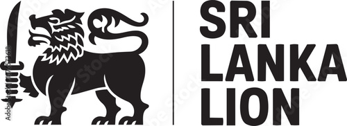 Sri lanka lion national emblem black silhouette vector illustration isolated on transparent background