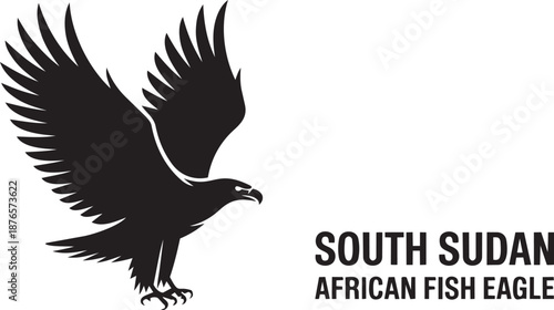 African fish eagle swooping down with talons outstretched isolated on transparent background