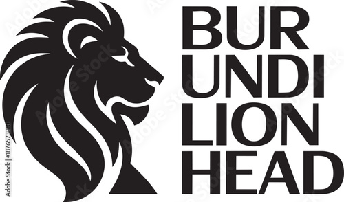 Burundi lion head silhouette graphic design vector illustration national symbol