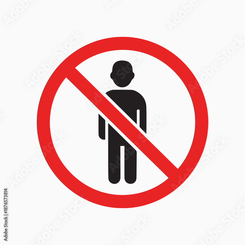 Forbidden Entry: A striking symbol of restriction, with a bold red circle encompassing a human silhouette, signaling a clear prohibition and a call for compliance.