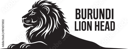 Burundi lion illustration vector art regal animal in silhouette national emblem