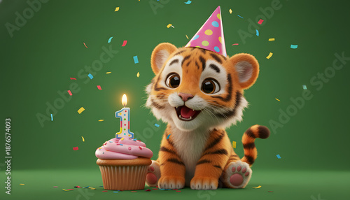 Baby tiger, SD character, cuteness, baby tiger, SD tiger, 3D character, 3D baby tiger, tiger gift, memo