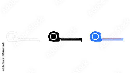 Measuring tape icons accurate measurement tool for length and distance