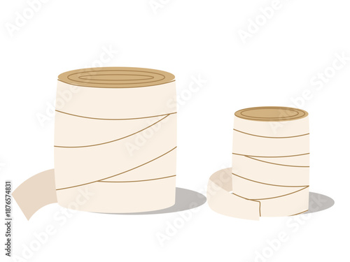 Small and medium size bandage roll, scotch ribbon roll icon
