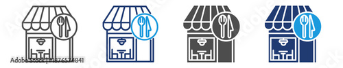 restaurant icon set multiple style