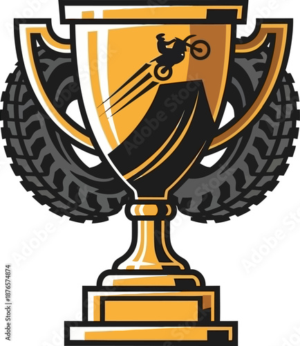 Motorcycle Motocross Trophy with Wheels Extreme Sports Championship Winner Award trophy