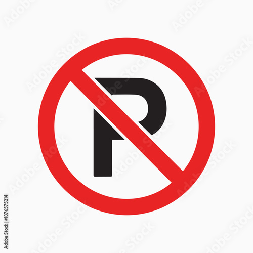 No Parking Sign: A clear and concise 'No Parking' sign, the red circle with a slash through it emphasizes the restriction.